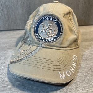 MONACO MONTE CARLOS Beige Ball Cap Adjustable Hat Size Adult/Teens